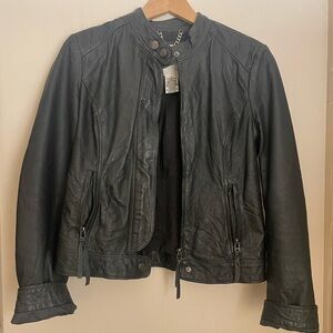 Black Leather Jacket BB Dakota M real leather